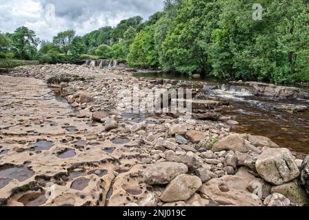 Wain Wath Force ist ein Wasserfall am Fluss Swale im Yorkshire Dales National Park, North Yorkshire, Stockfoto