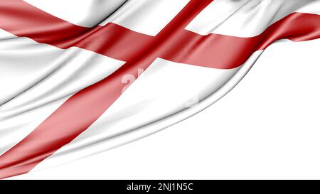 St. Patrick's Flag isoliert auf weißem Hintergrund, Abbildung 3D Stockfoto