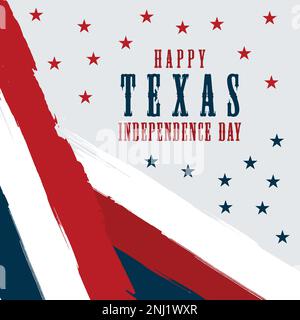 Der Texas Independence Day ist die Feier der Adoption der Texas, Lone Star Flag. Design für Poster, Karte, Banner, Hintergrund. Moderner Hintergrund V Stock Vektor