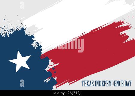 Texas Independence Day, Grunge-Flagge von Texas - Lone Star, moderne Vektordarstellung im Hintergrund Stock Vektor