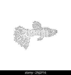 Durchgehende Kurve eine Strichzeichnung süßer Guppy-Fische abstrakte Kunst. Einzeilige editierbare Strichvektordarstellung eines schönen Guppy Fisches Stock Vektor