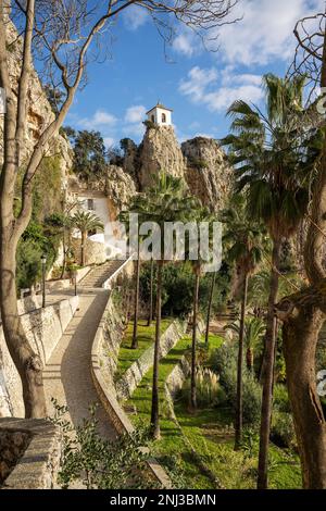 Pfad zur Burg El Castell de Guadalest Stockfoto