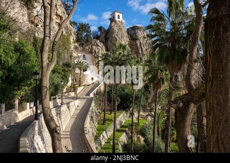 Pfad zur Burg El Castell de Guadalest Stockfoto