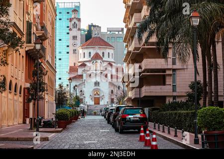 Historische Altstadt von Beirut in der Nähe von St. Elias und der katholischen Kathedrale Saint Gregory. Beirut, Libanon. Stockfoto