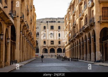 Blick auf den Nijmeh-Platz in Beirut. Traditionelle Architektur in der Altstadt von Beirut. Libanon. Stockfoto