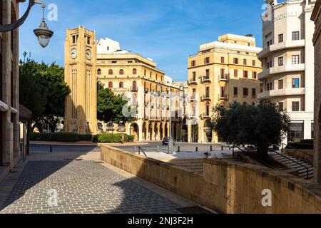 Blick auf den Nijmeh-Platz in Beirut. Traditionelle Architektur in der Altstadt von Beirut. Libanon. Stockfoto