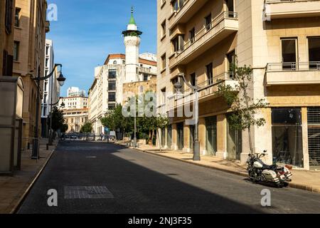 Blick auf den Nijmeh-Platz in Beirut. Traditionelle Architektur in der Altstadt von Beirut. Libanon. Stockfoto