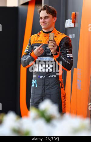 Sakhir, Bahrain. 22. Februar 2023 Oscar Piastri (AUS) McLaren. Formula One Testing, Preparations, Mittwoch, 22. Februar 2023. Sakhir, Bahrain. Stockfoto
