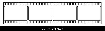 Symbol für isolierten Vektor für Filmstreifen. Retro-Bild mit Filmstreifen-Symbol. Folienrolle. Videoband-Fotomaterial-Rahmenvektor auf Transparent Stock Vektor