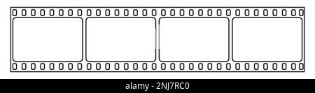 Symbol für isolierten Vektor für Filmstreifen. Retro-Bild mit Filmstreifen-Symbol. Folienrolle. Videoband-Fotomaterial-Rahmenvektor auf Transparent Stock Vektor