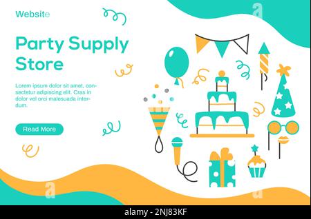 Websitevorlage für Ereignisservice mit Textbereich Stock Vektor