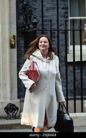 London, Downing Street, Vereinigtes Königreich, 7. Februar 2023. Gillian Keegan, Abgeordneter, Staatssekretär für Bildung. Stockfoto