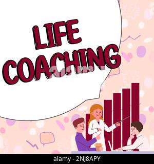 Textüberschrift Präsentieren von Life Coaching. Konzept bedeutet, Leben durch Herausforderungen zu verbessern, ermutigt uns in unserer Karriere Stockfoto