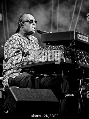 Stevie Wonder erklingt in das Leben ist schön fest in die Innenstadt von Las Vegas, Nevada Stockfoto