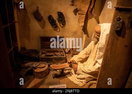 Eine Galerie des Nationalmuseums von Bahrain. Die Ausstellung zeigt ein traditionelles Leben. Stockfoto