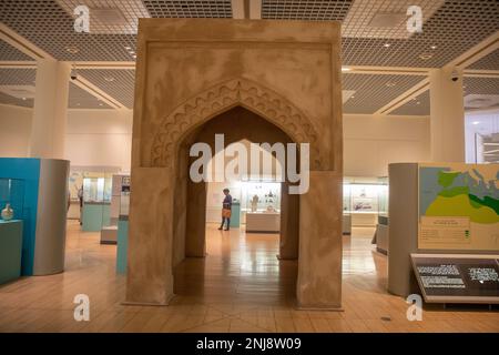 Eine Galerie des Nationalmuseums von Bahrain. Die Ausstellung zeigt ein traditionelles Leben. Stockfoto