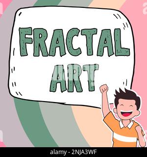 Inspiration mit dem Schild „Fractal Art“. Geschäftsübersicht der Ort oder Abschnitt einer Website, der für öffentliche Diskussionen verwendet wird Stockfoto
