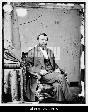 Porträt des US-Präsidenten Ulysses S. Grant aus der Library of Congress Brady-Handy Collection. Stockfoto