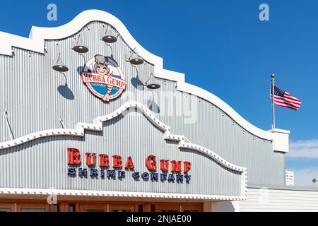 Ein Bild eines Restaurants der Bubba Gump Shrimp Company. Stockfoto