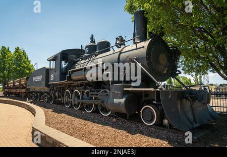 Der historische Zug Yard in Flagstaff, AZ Stockfoto