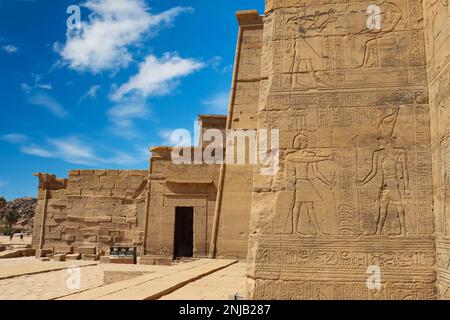 Philae-Tempel auf der Insel Agilika in Assuan, Ägypten Stockfoto