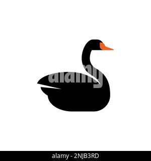 Schwarzes Schwan-Schild isoliert. Vektordarstellung Stock Vektor