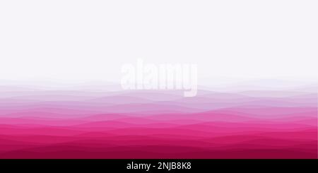 Abstrakte Wellenabdeckung. Horizontaler Hintergrund mit Kurven in violetten und roten Farben. Lebendige Vektor-Illustration. Stock Vektor