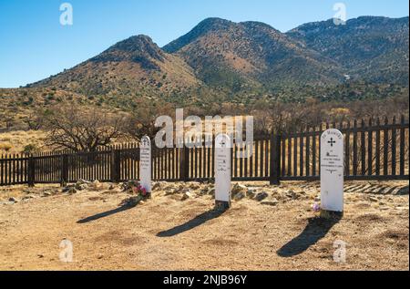 Der alte Friedhof an der Fort Bowie National Historic Site im Südosten Arizonas Stockfoto