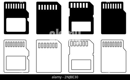 Symbole für SD-Speicherkarte eingestellt. Symbol für Website-Design, Logo, App, UI. Vektordarstellung, EPS10 Stock Vektor