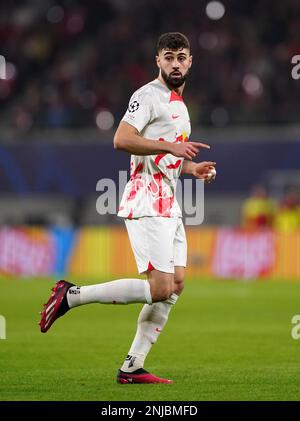 Josko Gvardiol von RB Leipzig während der Champions League-Runde des ersten Teilchenspiels 16 in der Red Bull Arena in Leipzig. Bilddatum: Mittwoch, 22. Februar 2023. Stockfoto