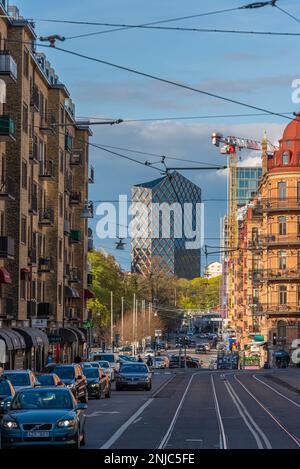 Göteborg, Schweden - Mai 01 2022: Das Hochhaus Kineum erhebt sich über der Stadt Stockfoto