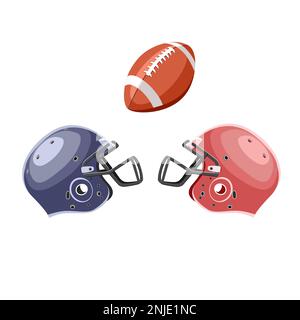 American football Helm und Kugel Stock Vektor
