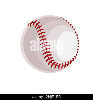 Baseballball in flacher Technik-Vektordarstellung Stock Vektor