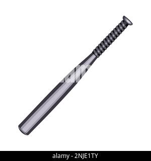 Baseballschläger aus Metall zum Spielen in der Vektordarstellung der Flachtechnik Stock Vektor