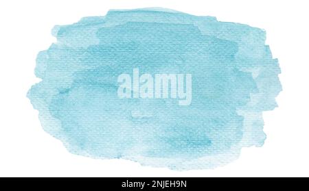 Blauer abstrakter handgemalter Hintergrund in Aquarellfarben, Kopierbereich Stockfoto