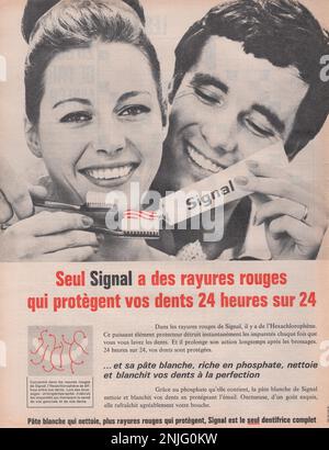 Signal Zahnpasta französisches Magazin Werbung Signal Zahnpasta Magazin Werbespot 1960er Stockfoto