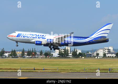 Tokio, Japan - 22. Juli 2018: National Airlines Boeing B747-400BCF (N919CA) Frachter. Stockfoto