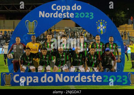 Teresina, Brasilien. 22. Februar 2023. PI - Teresina - 02/22/2023 - COPA DO NORDESTE 2023, FLUMINENSE-PI X CEARA - Fluminense-PI-Spieler posieren für ein Foto vor dem Spiel gegen Ceara im Lindolfo Monteiro Stadion für die Copa do Nordeste Meisterschaft 2023. Foto: Aldo Carvalho/AGIF/Sipa USA Kredit: SIPA USA/Alamy Live News Stockfoto