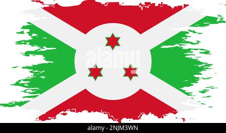 Burundi-Flagge Grunge Pinsel Farbbild, Vektor Stock Vektor