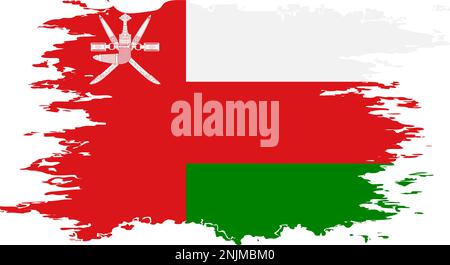 Farbbild des Grunge-Pinsels der Oman-Flagge, Vektor Stock Vektor