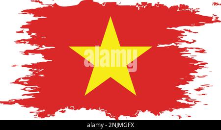 Vietnamflagge Grunge Pinsel Farbbild, Vektor Stock Vektor