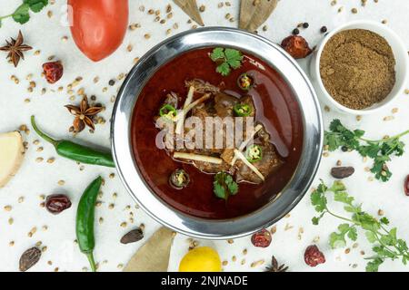 Nihari, köstliches und würziges zartes Fleischcurry Stockfoto