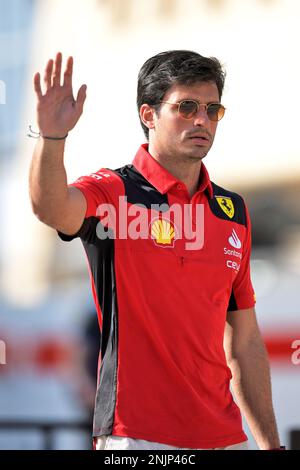 Sakhir, Bahrain, 23.02.2023. Carlos Sainz Jr (E) Ferrari. 23.02.2023. Formel-1-Test, Sakhir, Bahrain, Erster Tag. Das Foto sollte wie folgt lauten: XPB/Press Association Images. Stockfoto