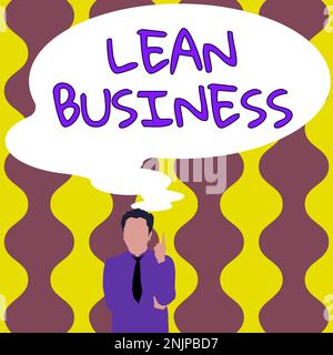 Handschriftlicher Text Lean Business. Ein Wort über die Verbesserung der Abfallminimierung ohne Einbußen bei der Produktivität Stockfoto