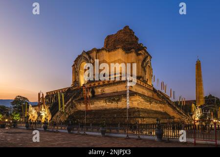 Chedi Luang Stupa im historischen Zentrum von Chiang Mai, Thailand Stockfoto