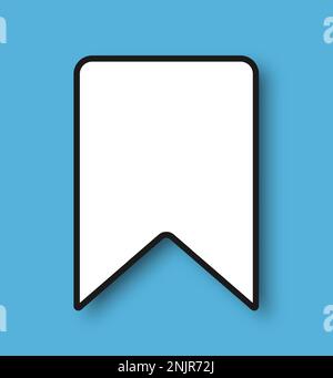 Das Symbol des Favoriten ist weiß mit einer Kontur auf blauem Hintergrund. Stock Vektor