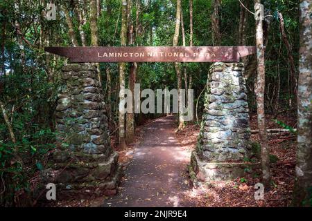 Eintritt zum Lamington National Park, Queensland, Australien Stockfoto