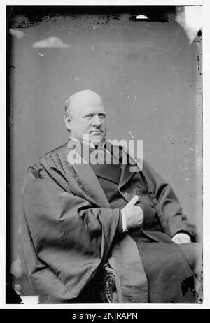 Porträt des Richters John Marshall Harlan, eines Richters am Obersten Gerichtshof der Vereinigten Staaten, aufgenommen in der Library of Congress Brady-Handy Collection. Stockfoto
