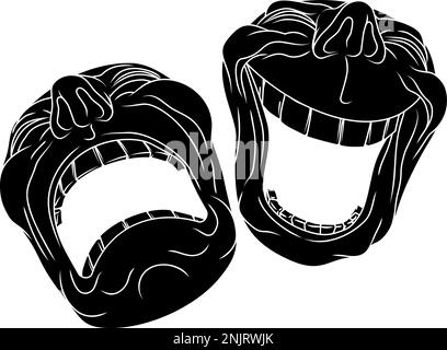 Theater Oder Theater Drama Komödie Und Tragödie Masken Stock Vektor