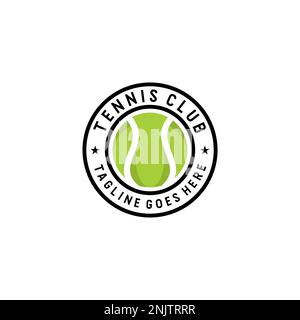 Design mit Tennislogo, Vorlage für Sportabzeichen. Vektordarstellung Stock Vektor